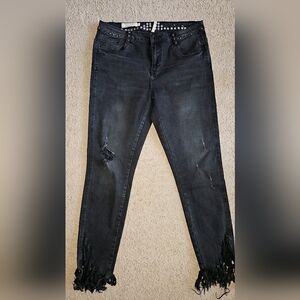Street Society Studded Destroyed and Distressed Grunge Style Jeans. Size 11